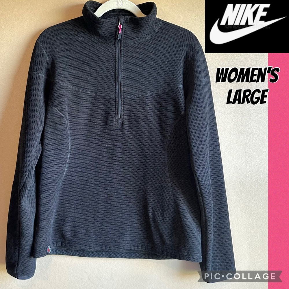 Nike ACG Womens Half Zip Polartec Black Waffle Fleece Warm Winter Size Large